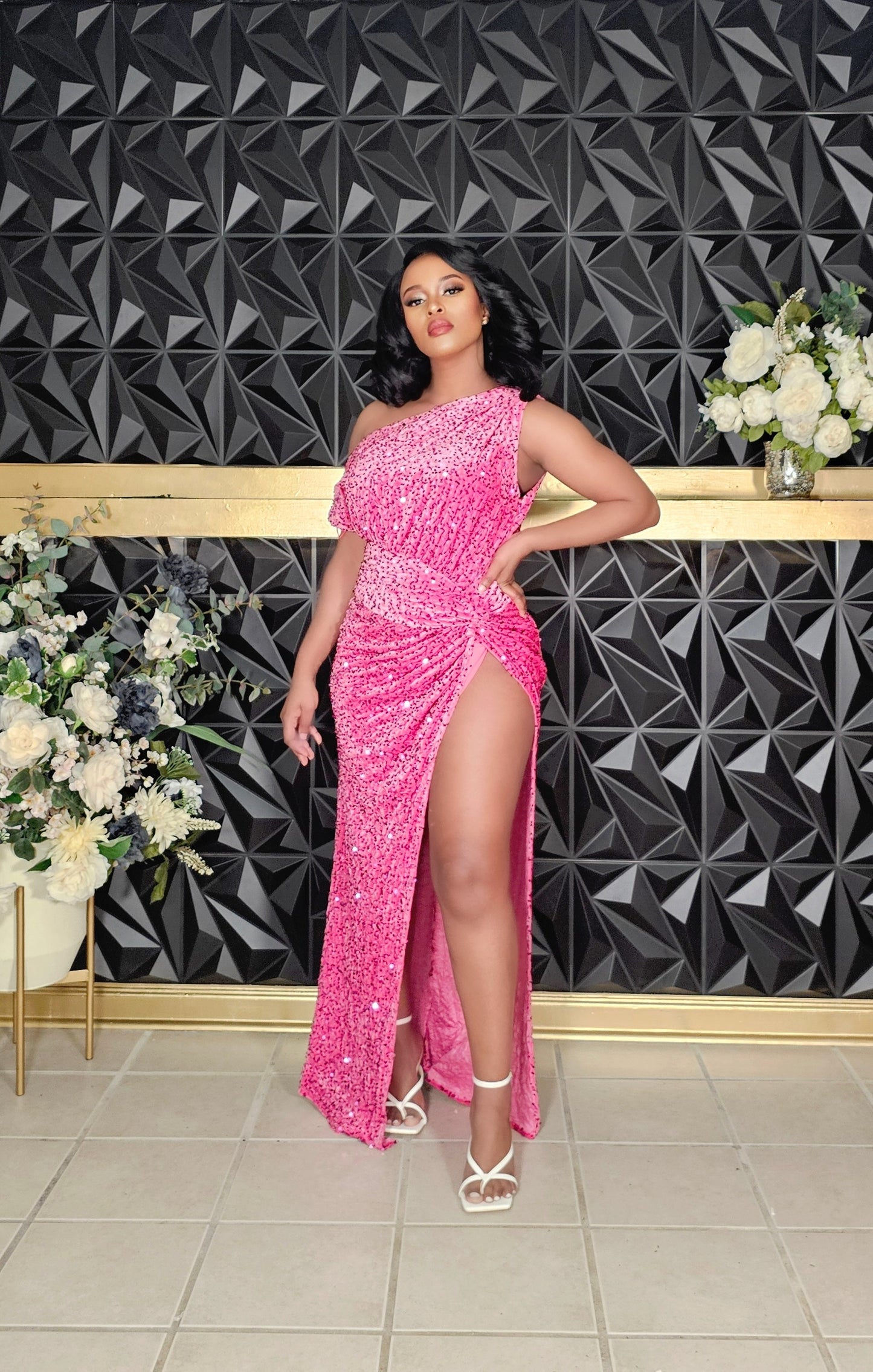 Stella Velvet High Slit Dress