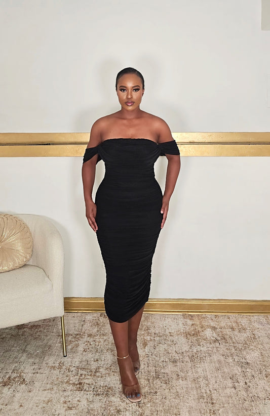 Julie Off Shoulder Midi Dress